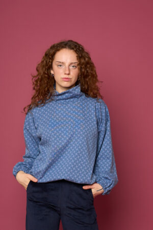 Pullover FLORA, blau, one size